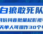 白狼敢死队最新抖音短视频批量起影视号(一天单人可操作30个号)视频课程-全网第一网赚项目资源库-中赚网 & 中创网 & 冒泡网 & 福缘网 - 小本轻创业与优质加盟项目首选平台