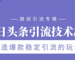 狼叔今日头条引流技术3.0,打造爆款稳定引流的玩法,VLOG引流技术-全网第一网赚项目资源库-中赚网 & 中创网 & 冒泡网 & 福缘网 - 小本轻创业与优质加盟项目首选平台