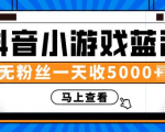 赚钱计划:抖音小游戏蓝海项目,无粉丝一天收入5000+-全网第一网赚项目资源库-中赚网 & 中创网 & 冒泡网 & 福缘网 - 小本轻创业与优质加盟项目首选平台