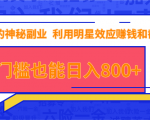 抖音上神秘副业项目,利用明星效应赚钱和截流,无门槛也能日入800+-全网第一网赚项目资源库-中赚网 & 中创网 & 冒泡网 & 福缘网 - 小本轻创业与优质加盟项目首选平台