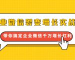企业微信裂变增长实战课:带你搞定企业微信千万增长红利,新流量-新玩法-全网第一网赚项目资源库-中赚网 & 中创网 & 冒泡网 & 福缘网 - 小本轻创业与优质加盟项目首选平台