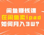 闲鱼赚钱课:在闲鱼卖ipad,如何月入3W?详细操作教程-全网第一网赚项目资源库-中赚网 & 中创网 & 冒泡网 & 福缘网 - 小本轻创业与优质加盟项目首选平台