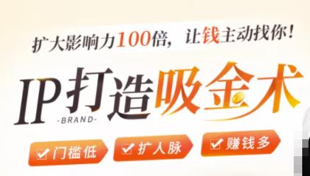 IP打造吸金术：0基础0资源，也能扩大影响力100倍，让钱主动找你！-全网第一网赚项目资源库-中赚网 & 中创网 & 冒泡网 & 福缘网 - 小本轻创业与优质加盟项目首选平台