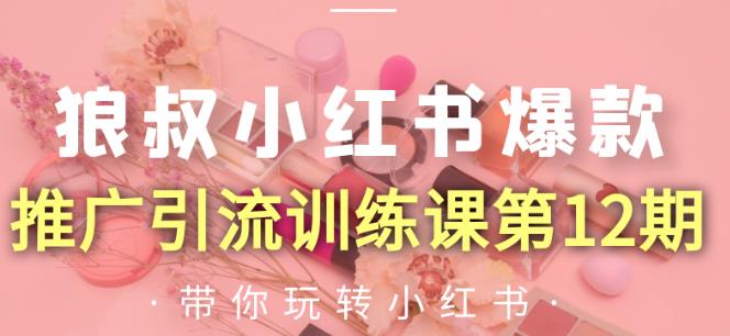狼叔小红书爆款推广引流训练课第12期，手把手带你玩转小红书-全网第一网赚项目资源库-中赚网 & 中创网 & 冒泡网 & 福缘网 - 小本轻创业与优质加盟项目首选平台
