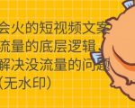 只说话就会火的短视频文案课,从根本上解决没流量的问题-全网第一网赚项目资源库-中赚网 & 中创网 & 冒泡网 & 福缘网 - 小本轻创业与优质加盟项目首选平台