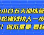 卓让闲鱼小白五天训练营,每天一小时,轻松赚钱快人一步-全网第一网赚项目资源库-中赚网 & 中创网 & 冒泡网 & 福缘网 - 小本轻创业与优质加盟项目首选平台