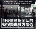 创壹慧慧周短视频爆款方法论,让你快速入门、少走弯路、节省试错成本-全网第一网赚项目资源库-中赚网 & 中创网 & 冒泡网 & 福缘网 - 小本轻创业与优质加盟项目首选平台