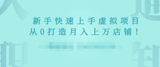 2022年虚拟项目实战指南，新手从0打造月入上万店铺-全网第一网赚项目资源库-中赚网 & 中创网 & 冒泡网 & 福缘网 - 小本轻创业与优质加盟项目首选平台