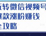 玩转微信视频号爆款涨粉赚钱全攻略,让你快速抓住流量风口,收获红利财富-全网第一网赚项目资源库-中赚网 & 中创网 & 冒泡网 & 福缘网 - 小本轻创业与优质加盟项目首选平台