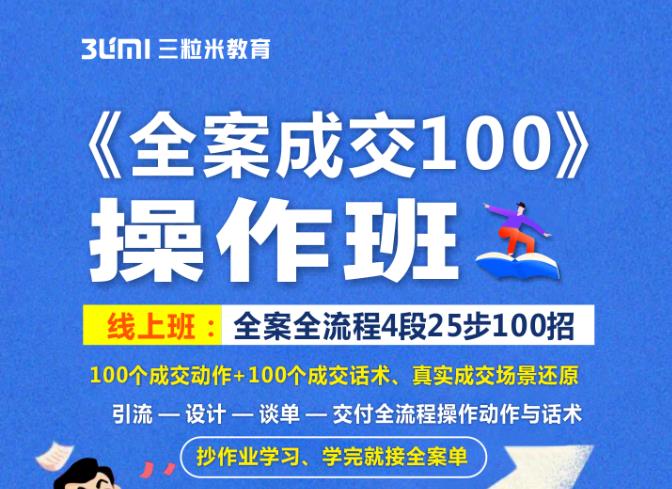 《全案成交100》全案全流程4段25步100招，操作班-全网第一网赚项目资源库-中赚网 & 中创网 & 冒泡网 & 福缘网 - 小本轻创业与优质加盟项目首选平台