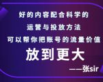 张sir账号流量增长课,告别海王流量,让你的流量更精准-全网第一网赚项目资源库-中赚网 & 中创网 & 冒泡网 & 福缘网 - 小本轻创业与优质加盟项目首选平台