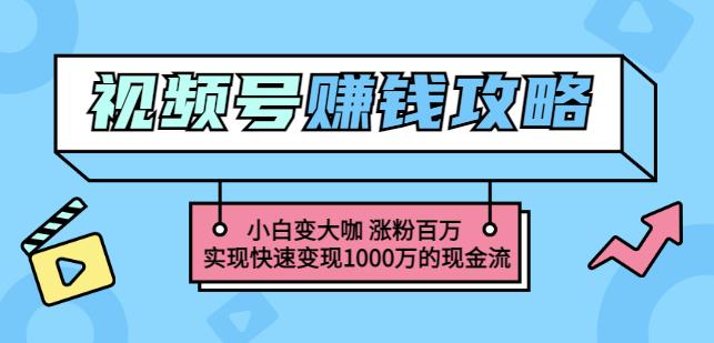 玩转微信视频号赚钱：小白变大咖涨粉百万实现快速变现1000万的现金流-全网第一网赚项目资源库-中赚网 & 中创网 & 冒泡网 & 福缘网 - 小本轻创业与优质加盟项目首选平台