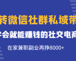 玩转微信社群私域带货，学会就能赚钱的社交电商，在家兼职副业再挣8000+-全网第一网赚项目资源库-中赚网 & 中创网 & 冒泡网 & 福缘网 - 小本轻创业与优质加盟项目首选平台