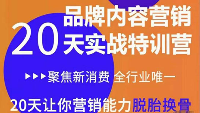 《内容营销实操特训营》20天让你营销能力脱胎换骨（价值3999）-全网第一网赚项目资源库-中赚网 & 中创网 & 冒泡网 & 福缘网 - 小本轻创业与优质加盟项目首选平台