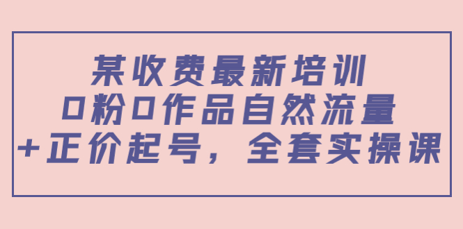 某最新收费培训内容：0粉0作品自然流量+正价起号，全套实操课-全网第一网赚项目资源库-中赚网 & 中创网 & 冒泡网 & 福缘网 - 小本轻创业与优质加盟项目首选平台