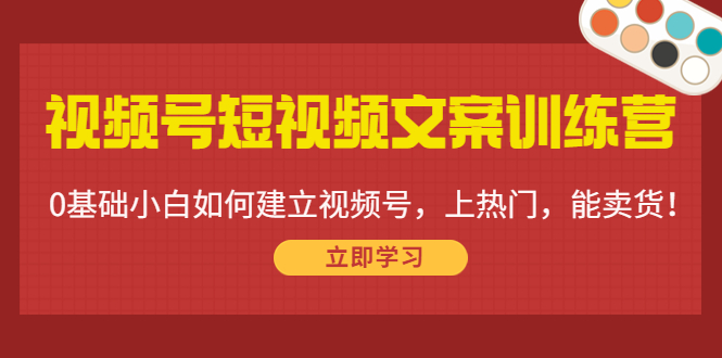 视频号短视频文案训练营：0基础小白如何建立视频号，上热门，能卖货！-全网第一网赚项目资源库-中赚网 & 中创网 & 冒泡网 & 福缘网 - 小本轻创业与优质加盟项目首选平台