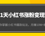21天小红书涨粉变现营(第4期):带你掌握小红书爆款玩法,月赚10W+秘密-全网第一网赚项目资源库-中赚网 & 中创网 & 冒泡网 & 福缘网 - 小本轻创业与优质加盟项目首选平台