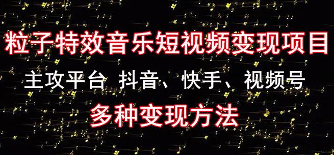 黄岛主《粒子特效音乐短视频变现项目》主攻平台抖音、快手、视频号多种变现方法-全网第一网赚项目资源库-中赚网 & 中创网 & 冒泡网 & 福缘网 - 小本轻创业与优质加盟项目首选平台