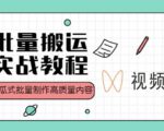 视频号批量搬运实战操作运营赚钱教程,傻瓜式批量制作高质量内容【附视频教程+PPT】-全网第一网赚项目资源库-中赚网 & 中创网 & 冒泡网 & 福缘网 - 小本轻创业与优质加盟项目首选平台
