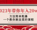 韭菜-联盟·2023年带你年入20w+方法简单粗暴,一个教你割韭菜的课程-全网第一网赚项目资源库-中赚网 & 中创网 & 冒泡网 & 福缘网 - 小本轻创业与优质加盟项目首选平台