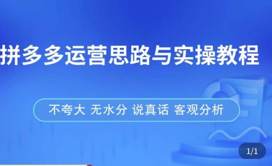 拼多多店铺运营思路与实操教程，快速学会拼多多开店和运营，少踩坑，多盈利-全网第一网赚项目资源库-中赚网 & 中创网 & 冒泡网 & 福缘网 - 小本轻创业与优质加盟项目首选平台