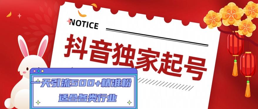 抖音独家起号，一天引流500+精准粉，适合各类行业（9节视频课）-全网第一网赚项目资源库-中赚网 & 中创网 & 冒泡网 & 福缘网 - 小本轻创业与优质加盟项目首选平台