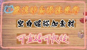 微信动态昵称设置方法,可抖音直播引流,日赚上百【详细视频教程+素材】-全网第一网赚项目资源库-中赚网 & 中创网 & 冒泡网 & 福缘网 - 小本轻创业与优质加盟项目首选平台