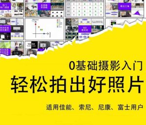 0基础摄影入门,轻松拍出好照片(适用佳能、索尼、尼康、富士用户)-全网第一网赚项目资源库-中赚网 & 中创网 & 冒泡网 & 福缘网 - 小本轻创业与优质加盟项目首选平台