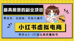 小红书蓝海大市场虚拟电商项目,手把手带你打造出日赚2000+高质量红薯账号-全网第一网赚项目资源库-中赚网 & 中创网 & 冒泡网 & 福缘网 - 小本轻创业与优质加盟项目首选平台