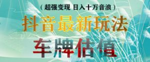 抖音最新无人直播变现直播车牌估值玩法项目,轻松日赚几百+【详细玩法教程】-全网第一网赚项目资源库-中赚网 & 中创网 & 冒泡网 & 福缘网 - 小本轻创业与优质加盟项目首选平台