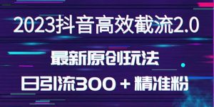 日引300+创业粉,独家抖音高效截流2.0玩法(价值1280)-全网第一网赚项目资源库-中赚网 & 中创网 & 冒泡网 & 福缘网 - 小本轻创业与优质加盟项目首选平台