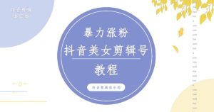 抖音快手暴力涨粉美女混剪视频教程,百分百过原创图片教程!附带违规申诉方法-全网第一网赚项目资源库-中赚网 & 中创网 & 冒泡网 & 福缘网 - 小本轻创业与优质加盟项目首选平台
