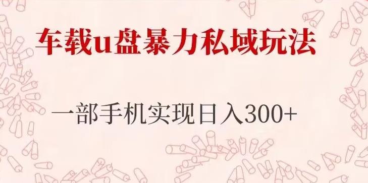 车载u盘暴力私域玩法，长期项目，仅需一部手机实现日入300+-全网第一网赚项目资源库-中赚网 & 中创网 & 冒泡网 & 福缘网 - 小本轻创业与优质加盟项目首选平台