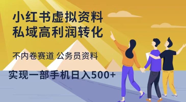 小红书虚拟资料私域高利润转化，不内卷赛道公务员资料，实现一部手机日入500+-全网第一网赚项目资源库-中赚网 & 中创网 & 冒泡网 & 福缘网 - 小本轻创业与优质加盟项目首选平台