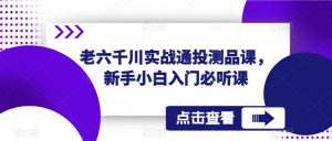 老六千川实战通投测品课,新手小白入门必听课-全网第一网赚项目资源库-中赚网 & 中创网 & 冒泡网 & 福缘网 - 小本轻创业与优质加盟项目首选平台