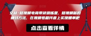 文林·短频视电商带训货练营,短视频的新赚钱方法,在视号频和抖音实上现爆单吧-全网第一网赚项目资源库-中赚网 & 中创网 & 冒泡网 & 福缘网 - 小本轻创业与优质加盟项目首选平台