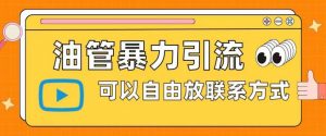 油管暴力引流，可以自由放联系方式【揭秘】-全网第一网赚项目资源库-中赚网 & 中创网 & 冒泡网 & 福缘网 - 小本轻创业与优质加盟项目首选平台