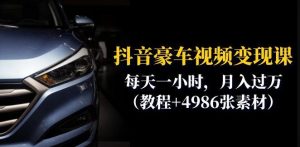 抖音豪车视频变现分享课:每天一小时,月入过万(教程+4986张素材)-全网第一网赚项目资源库-中赚网 & 中创网 & 冒泡网 & 福缘网 - 小本轻创业与优质加盟项目首选平台
