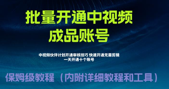 外面收费1980的暴力开通中视频计划教程，内附详细的快速通过中视频伙伴计划的办法-全网第一网赚项目资源库-中赚网 & 中创网 & 冒泡网 & 福缘网 - 小本轻创业与优质加盟项目首选平台