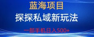 蓝海项目,探探私域新玩法,一部手机日入500+很轻松【揭秘】-全网第一网赚项目资源库-中赚网 & 中创网 & 冒泡网 & 福缘网 - 小本轻创业与优质加盟项目首选平台