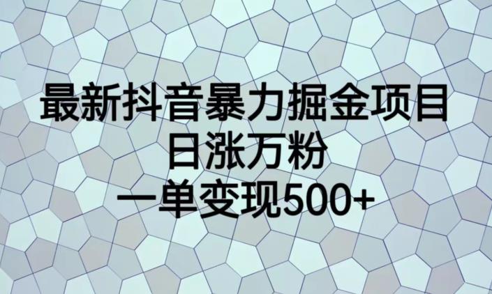最新抖音暴力掘金项目，日涨万粉，一单变现500+【揭秘】-全网第一网赚项目资源库-中赚网 & 中创网 & 冒泡网 & 福缘网 - 小本轻创业与优质加盟项目首选平台