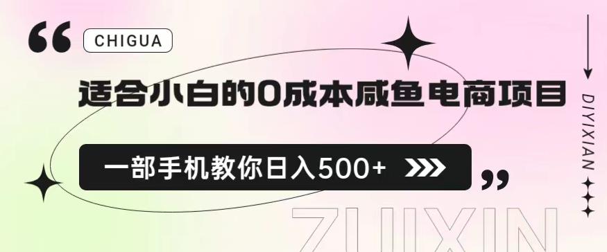 适合小白的0成本闲鱼电商项目，一部手机，教你如何日入500+的保姆级教程【揭秘】-全网第一网赚项目资源库-中赚网 & 中创网 & 冒泡网 & 福缘网 - 小本轻创业与优质加盟项目首选平台