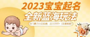 2023宝宝起名全新蓝海玩法,冷门暴力小白实操,日入1000+(全套教程)【揭秘】-全网第一网赚项目资源库-中赚网 & 中创网 & 冒泡网 & 福缘网 - 小本轻创业与优质加盟项目首选平台