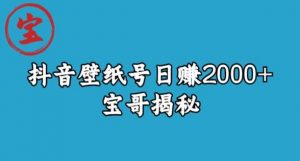 宝哥抖音壁纸号日赚2000+,不需要真人露脸就能操作【揭秘】-全网第一网赚项目资源库-中赚网 & 中创网 & 冒泡网 & 福缘网 - 小本轻创业与优质加盟项目首选平台