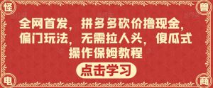 全网首发,拼多多砍价撸现金,偏门玩法,无需拉人头,傻瓜式操作保姆教程【揭秘】-全网第一网赚项目资源库-中赚网 & 中创网 & 冒泡网 & 福缘网 - 小本轻创业与优质加盟项目首选平台