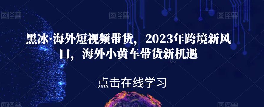 黑冰·海外短视频带货，2023年跨境新风口，海外小黄车带货新机遇-全网第一网赚项目资源库-中赚网 & 中创网 & 冒泡网 & 福缘网 - 小本轻创业与优质加盟项目首选平台