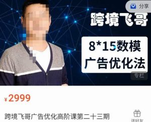 跨境飞哥·广告优化高阶课第二十三期,8*15数模广告优化法,用数据驱动决策-全网第一网赚项目资源库-中赚网 & 中创网 & 冒泡网 & 福缘网 - 小本轻创业与优质加盟项目首选平台