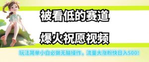 被看低的赛道爆火祝愿视频,玩法简单小白必做无脑操作,流量大涨粉快日入500-全网第一网赚项目资源库-中赚网 & 中创网 & 冒泡网 & 福缘网 - 小本轻创业与优质加盟项目首选平台