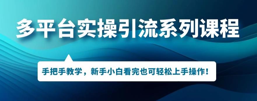 多平台引流实操系列课程，新手小白看完也可轻松上手进行引流操作-全网第一网赚项目资源库-中赚网 & 中创网 & 冒泡网 & 福缘网 - 小本轻创业与优质加盟项目首选平台