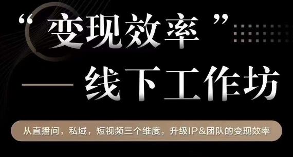 变现效率线下工作坊，从‮播直‬间、私域、‮视短‬频‮个三‬维度，升级IP和团队变现效率-全网第一网赚项目资源库-中赚网 & 中创网 & 冒泡网 & 福缘网 - 小本轻创业与优质加盟项目首选平台